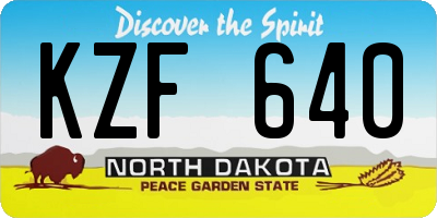 ND license plate KZF640