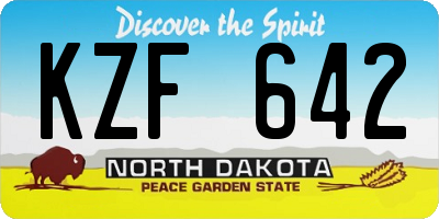 ND license plate KZF642