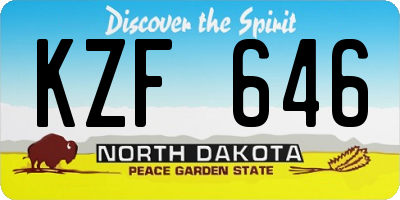 ND license plate KZF646