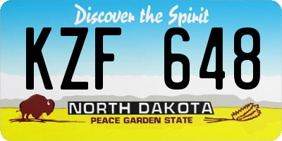 ND license plate KZF648
