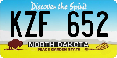 ND license plate KZF652
