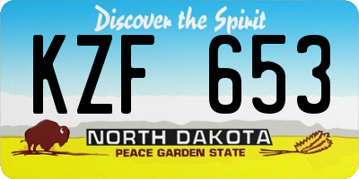 ND license plate KZF653
