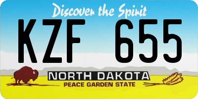ND license plate KZF655