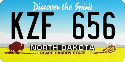 ND license plate KZF656