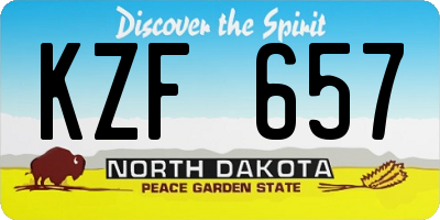 ND license plate KZF657