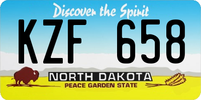 ND license plate KZF658