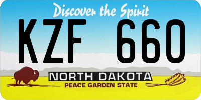 ND license plate KZF660