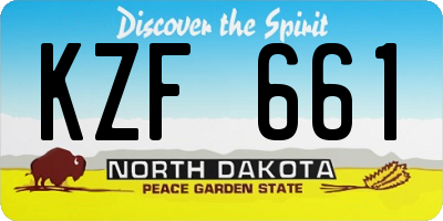 ND license plate KZF661