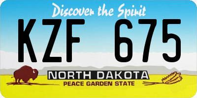 ND license plate KZF675