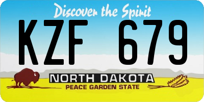 ND license plate KZF679