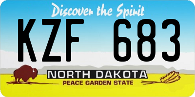 ND license plate KZF683