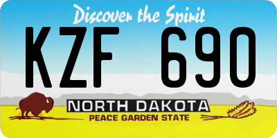 ND license plate KZF690