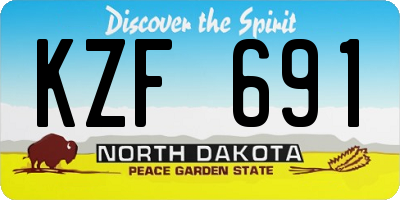 ND license plate KZF691