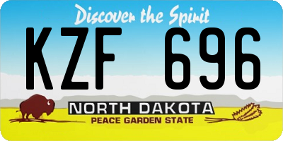 ND license plate KZF696
