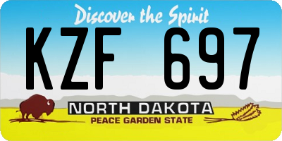 ND license plate KZF697
