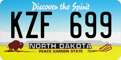 ND license plate KZF699