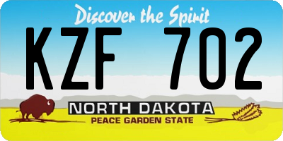 ND license plate KZF702
