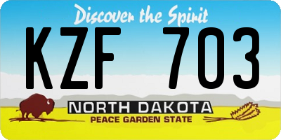 ND license plate KZF703