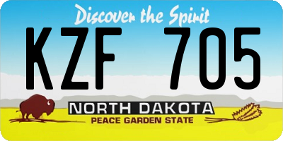 ND license plate KZF705