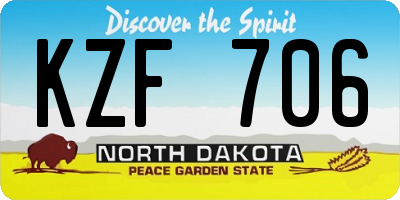 ND license plate KZF706