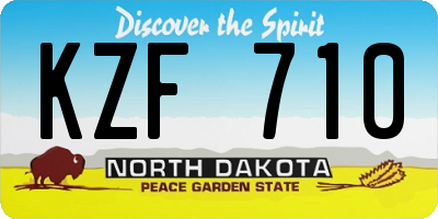 ND license plate KZF710