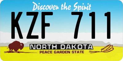 ND license plate KZF711