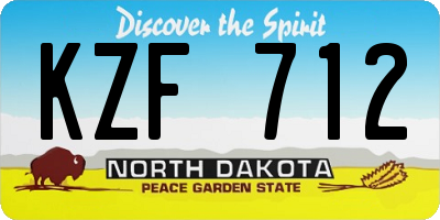 ND license plate KZF712