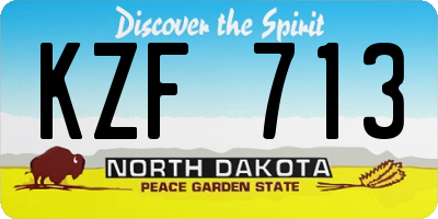 ND license plate KZF713
