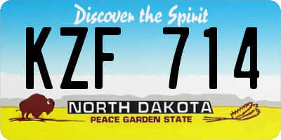 ND license plate KZF714