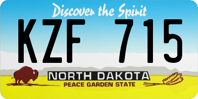 ND license plate KZF715