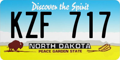 ND license plate KZF717