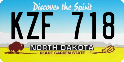 ND license plate KZF718