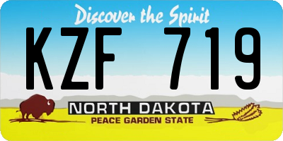 ND license plate KZF719