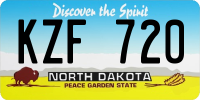 ND license plate KZF720