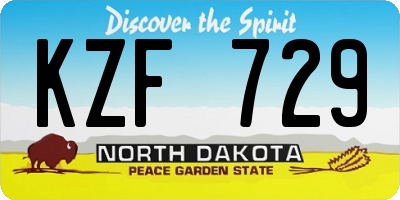 ND license plate KZF729