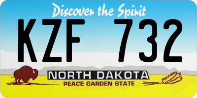 ND license plate KZF732
