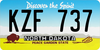 ND license plate KZF737