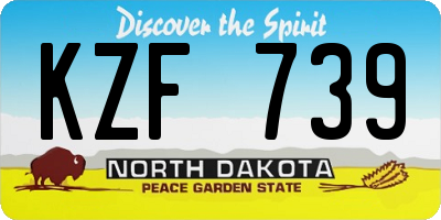 ND license plate KZF739