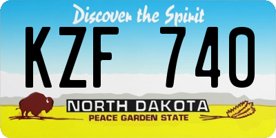 ND license plate KZF740