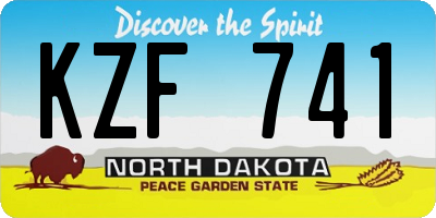 ND license plate KZF741