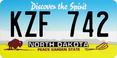 ND license plate KZF742