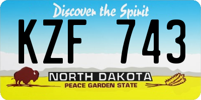 ND license plate KZF743
