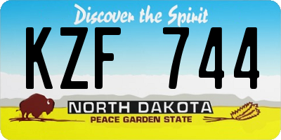 ND license plate KZF744