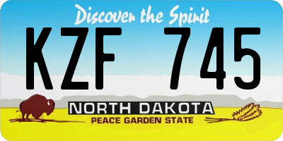 ND license plate KZF745