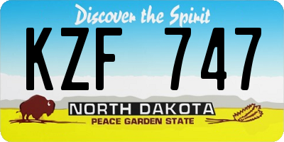 ND license plate KZF747