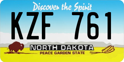 ND license plate KZF761