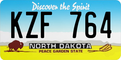 ND license plate KZF764