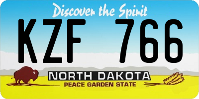 ND license plate KZF766