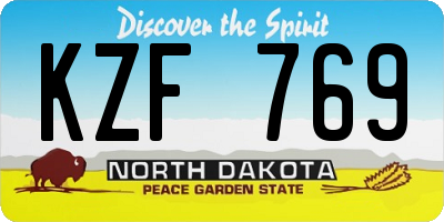 ND license plate KZF769
