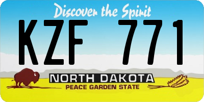 ND license plate KZF771